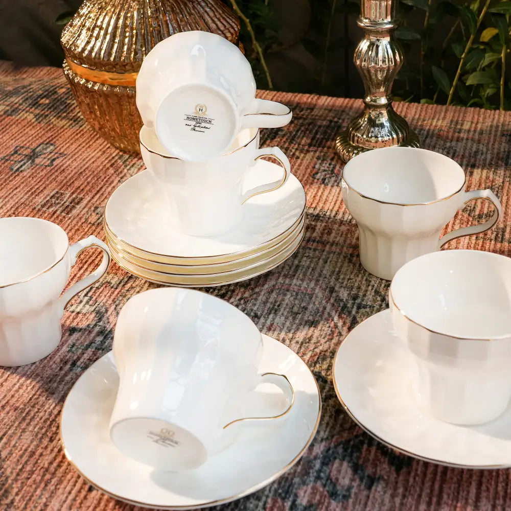 Premium White Tea Set – Elegant & Unique Design for a Luxurious Experience - Cup Saucer