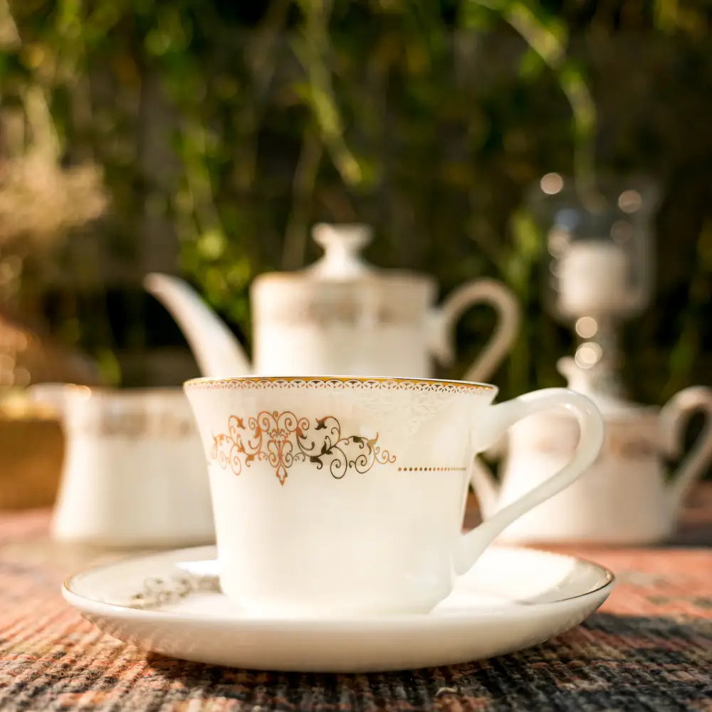 Primum Design Collection Premium Cup & Saucer – A Blend of Style Luxury - 17 PCS TEA SET - Cup Saucer