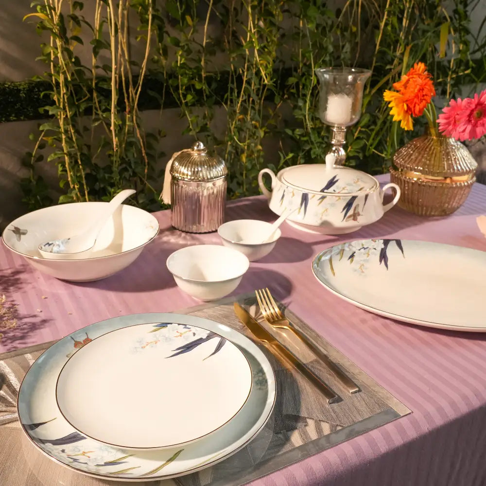 Primum Flower Design New Color Dinner Set – Elegant and Vibrant Dining - Dinner set