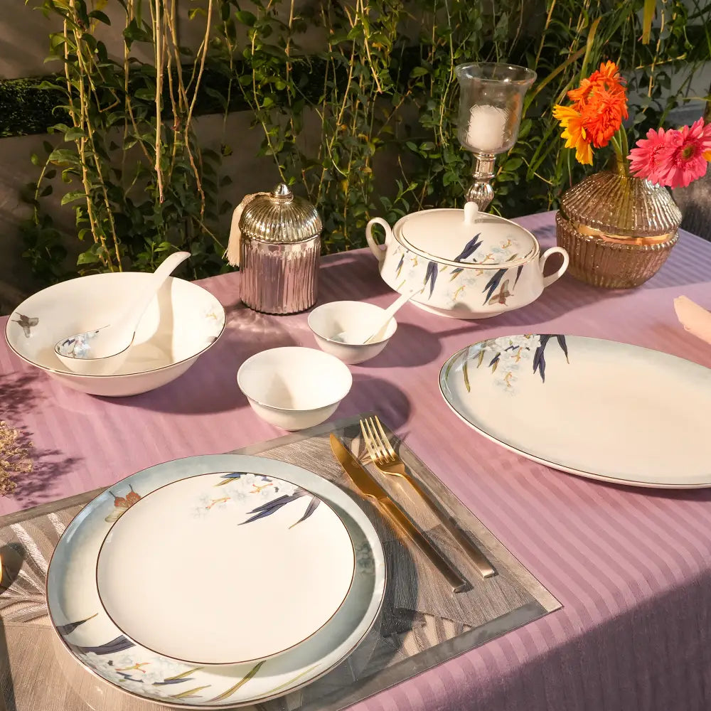 Primum Flower Design New Color Dinner Set – Elegant and Vibrant Dining - Dinner set
