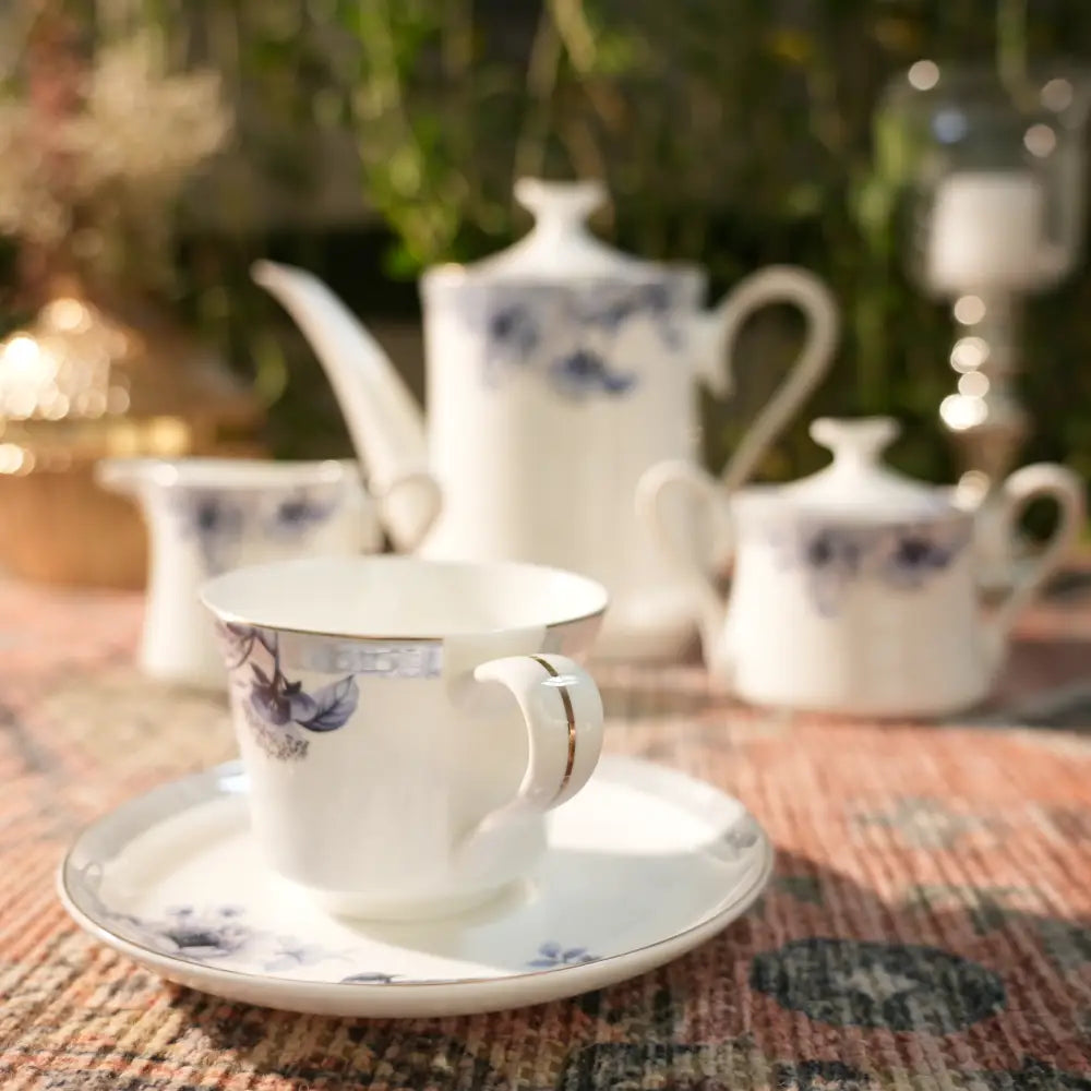 Primum Flower Dignity Premium Cup & Saucer – Elegance in Every Sip - Cup Saucer
