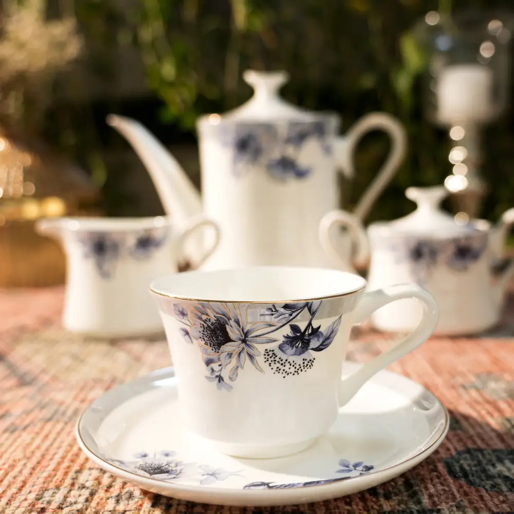 Primum Flower Dignity Premium Cup & Saucer – Elegance in Every Sip - Cup Saucer