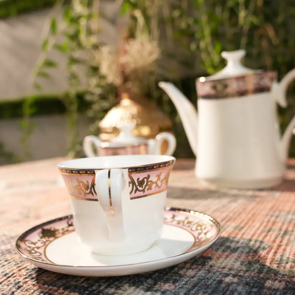Primum Royal Gold Tea Set – Luxurious Gold-Coated Cup & Saucer - Cup Saucer