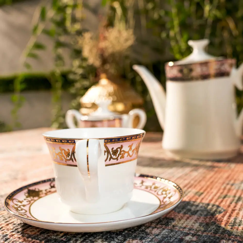 Primum Royal Gold Tea Set – Luxurious Gold-Coated Cup & Saucer - Cup Saucer