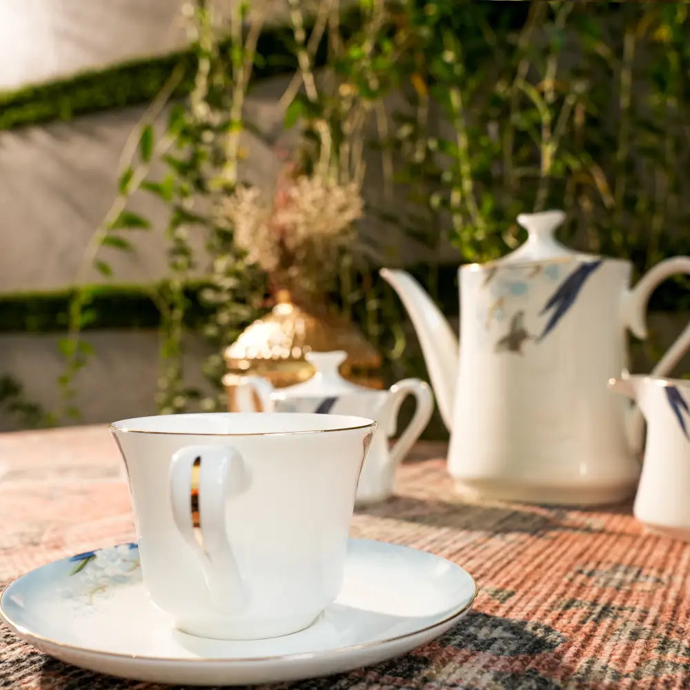 Regal Grace Tea Set – Royal Coated Cup & Saucer - 17 PCS TEA SET - Cup Saucer