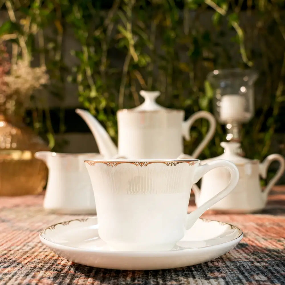 Regal Grace Tea Set – Royal White-Coated Cup & Saucer - Cup Saucer