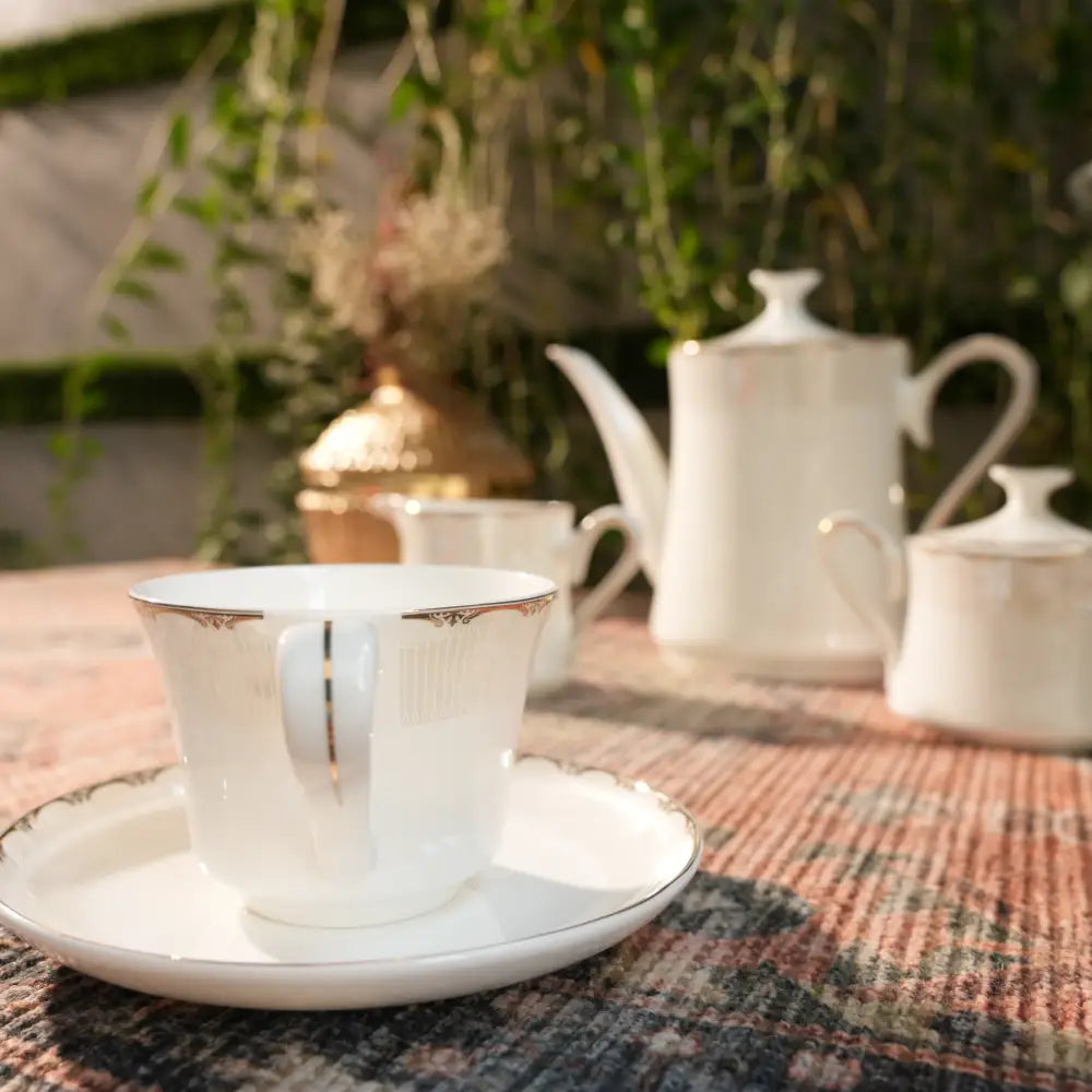 Regal Grace Tea Set – Royal White-Coated Cup & Saucer - Cup Saucer