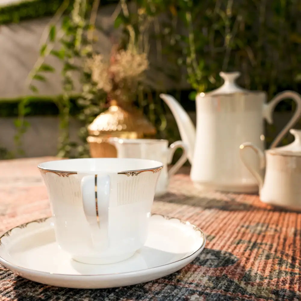 Regal Grace Tea Set – Royal White-Coated Cup & Saucer - Cup Saucer