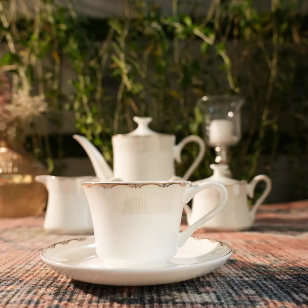 Regal Grace Tea Set – Royal White-Coated Cup & Saucer - Cup Saucer