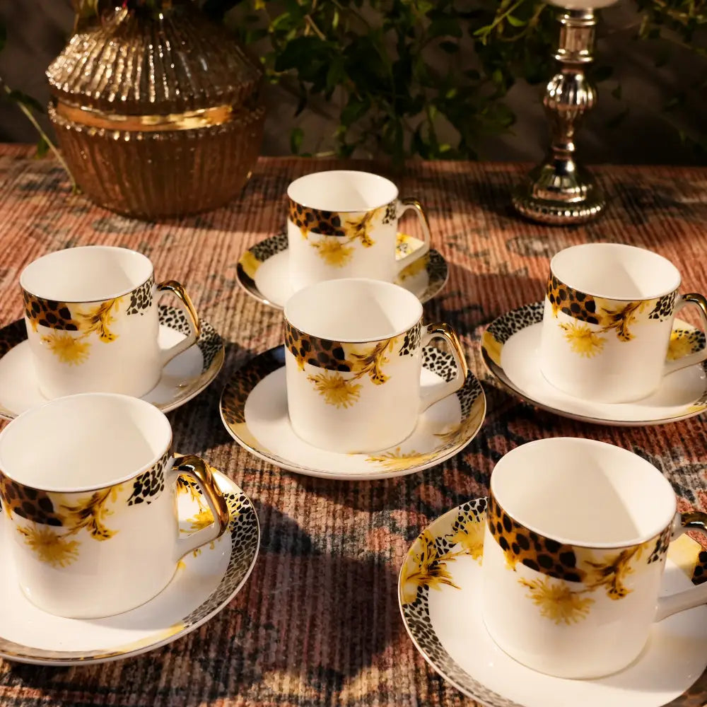 Regal Marble Gold Cup Saucers – A Symbol of Timeless Luxury - 12 PCS CUP SAUCER - Cup Saucer
