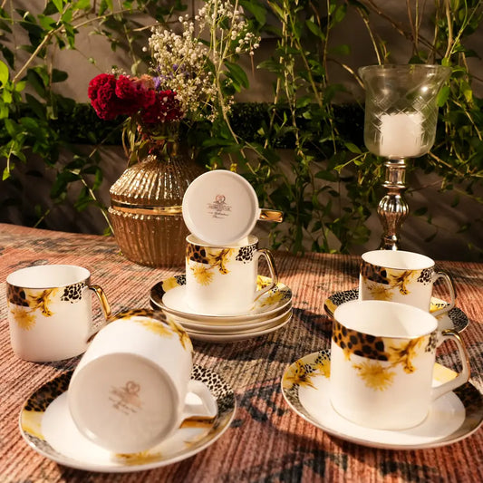 Regal Marble Gold Cup Saucers β A Symbol of Timeless Luxury - Cup Saucer