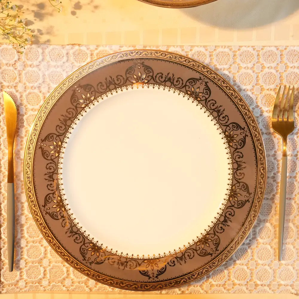 Regal Prime Luxe White & Gold Dinner Set – 35 & 48 Pcs - Dinner set