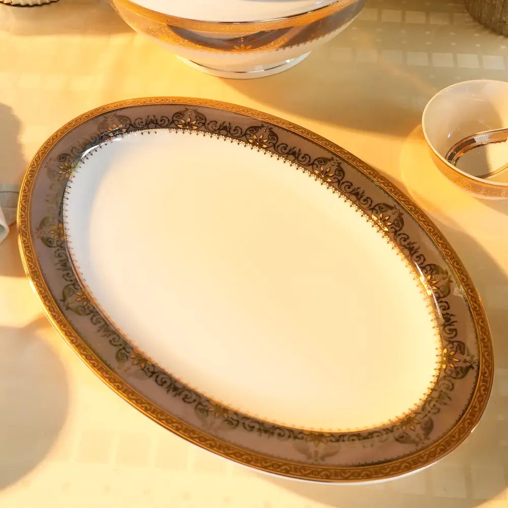 Regal Prime Luxe White & Gold Dinner Set – 35 & 48 Pcs - 35 PCSS - Dinner set