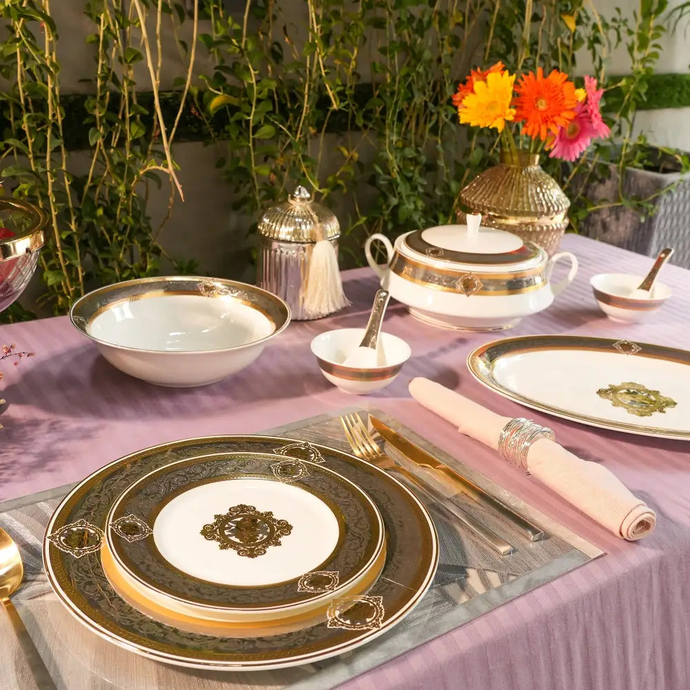 Regal Primum Deign White & Gold Dinner Set | Royal Elegance for Modern Dining - My StoreRegal Primum Deign White & Gold Dinner Set | Royal Elegance for Modern DiningDinner setRegal Primum Deign White & Gold Dinner Set | Royal Elegance for Modern DiningMy Store