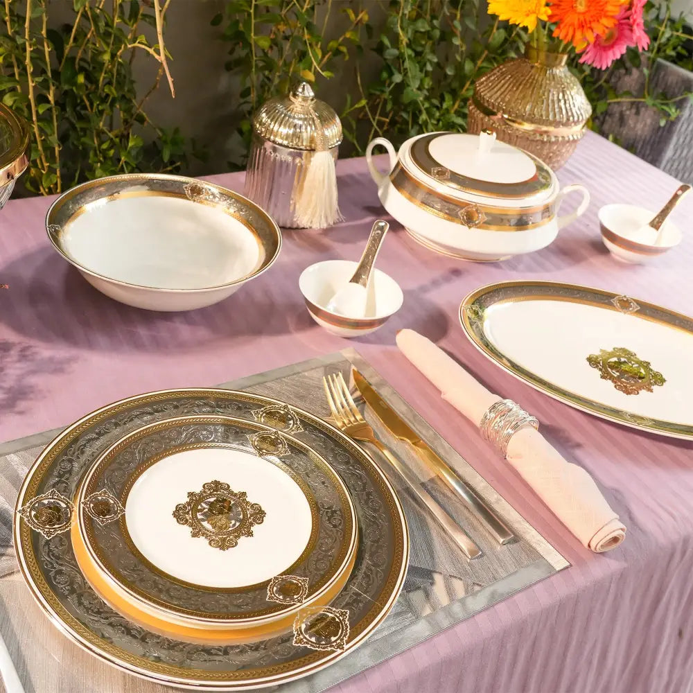 Regal Primum Deign White & Gold Dinner Set | Royal Elegance for Modern Dining - My StoreRegal Primum Deign White & Gold Dinner Set | Royal Elegance for Modern DiningDinner setRegal Primum Deign White & Gold Dinner Set | Royal Elegance for Modern DiningMy Store