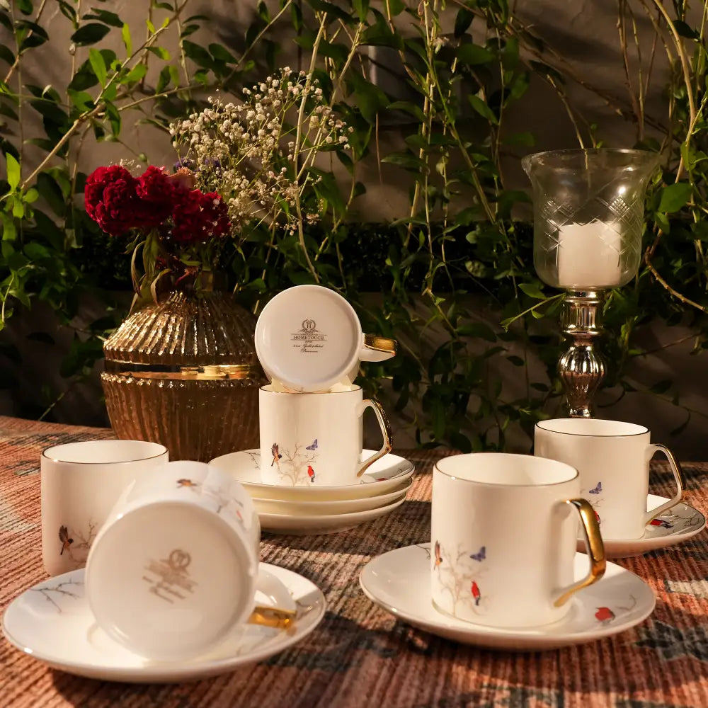 Royal Marble Gold Cup Saucers – Luxurious Elegance Fit for Royalty - 12 PCS CUP SAUCER - Cup Saucer