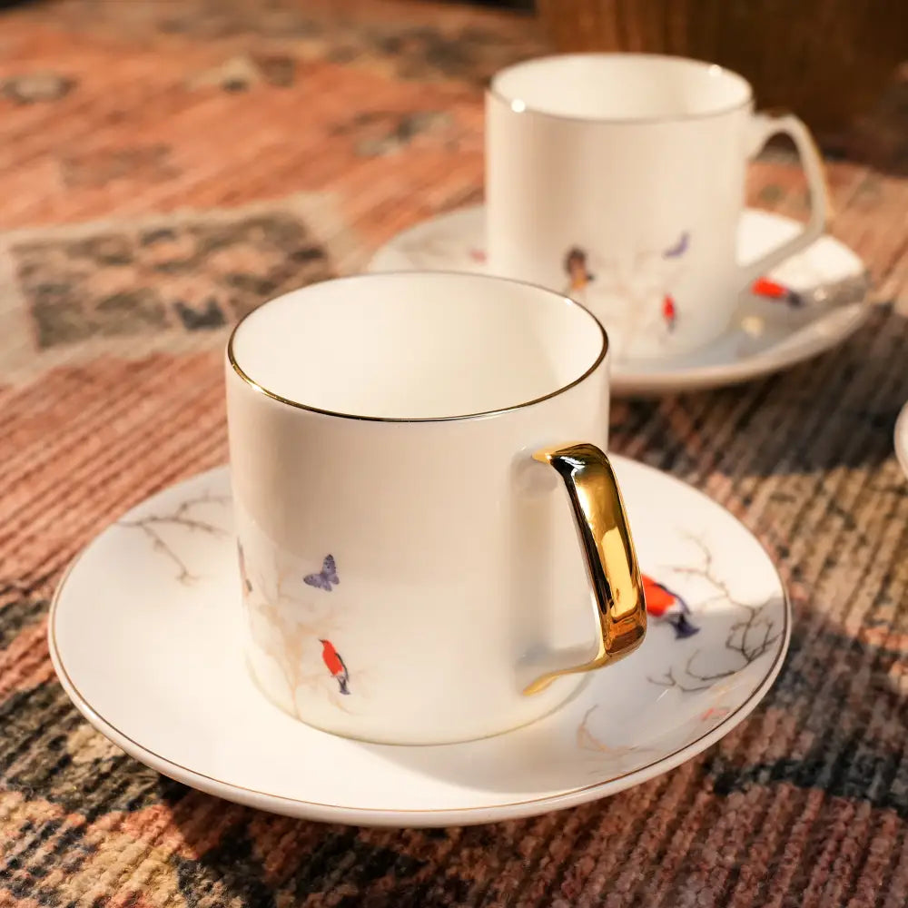 Royal Marble Gold Cup Saucers – Luxurious Elegance Fit for Royalty - 17 PCS TEA SET - Cup Saucer
