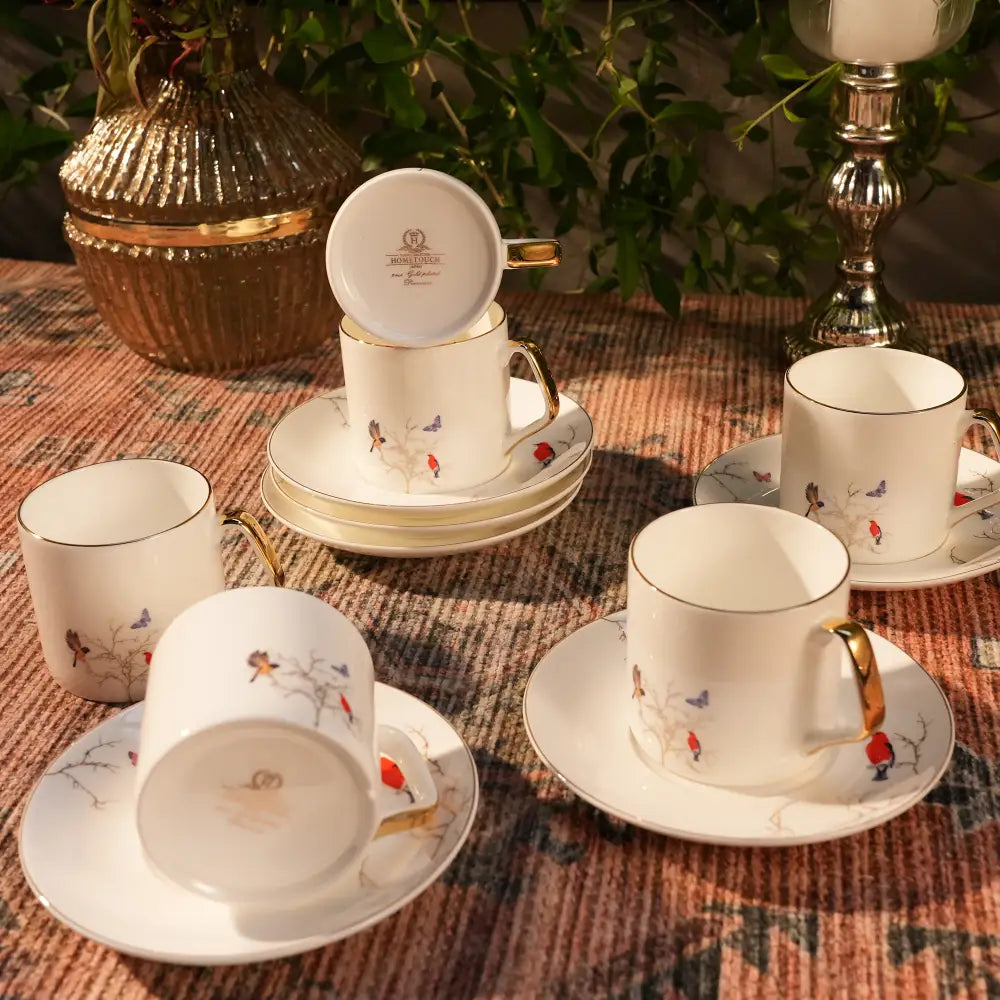 Royal Marble Gold Cup Saucers – Luxurious Elegance Fit for Royalty - Cup Saucer