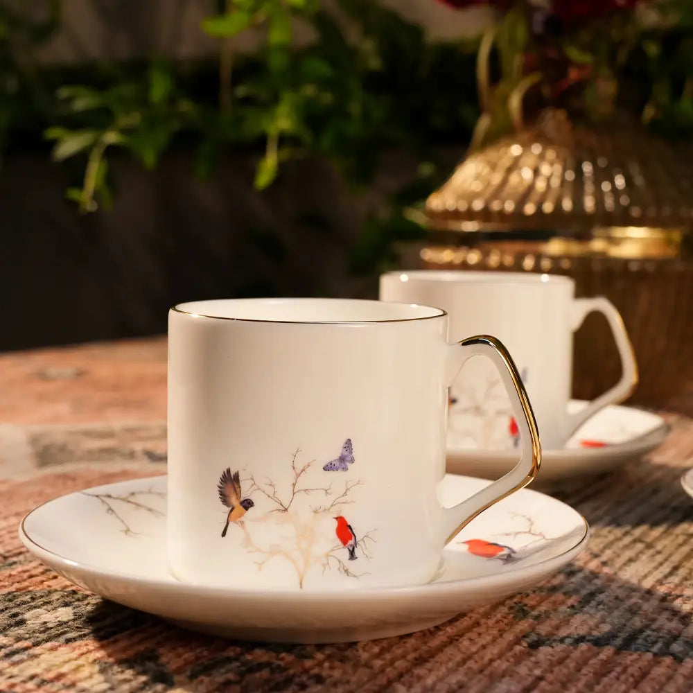 Royal Marble Gold Cup Saucers – Luxurious Elegance Fit for Royalty - Cup Saucer