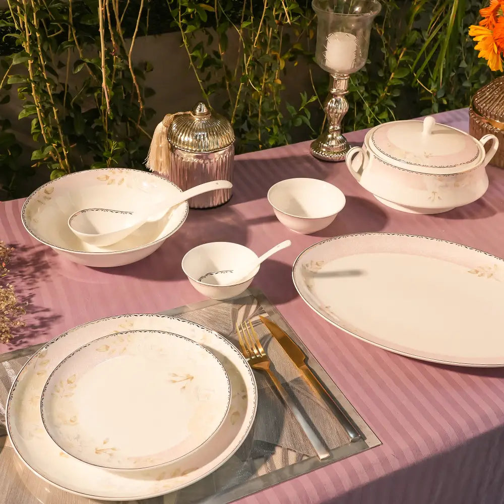 White Primum Deign Dinner Set – Modern Elegance for Every Meal - Dinner set