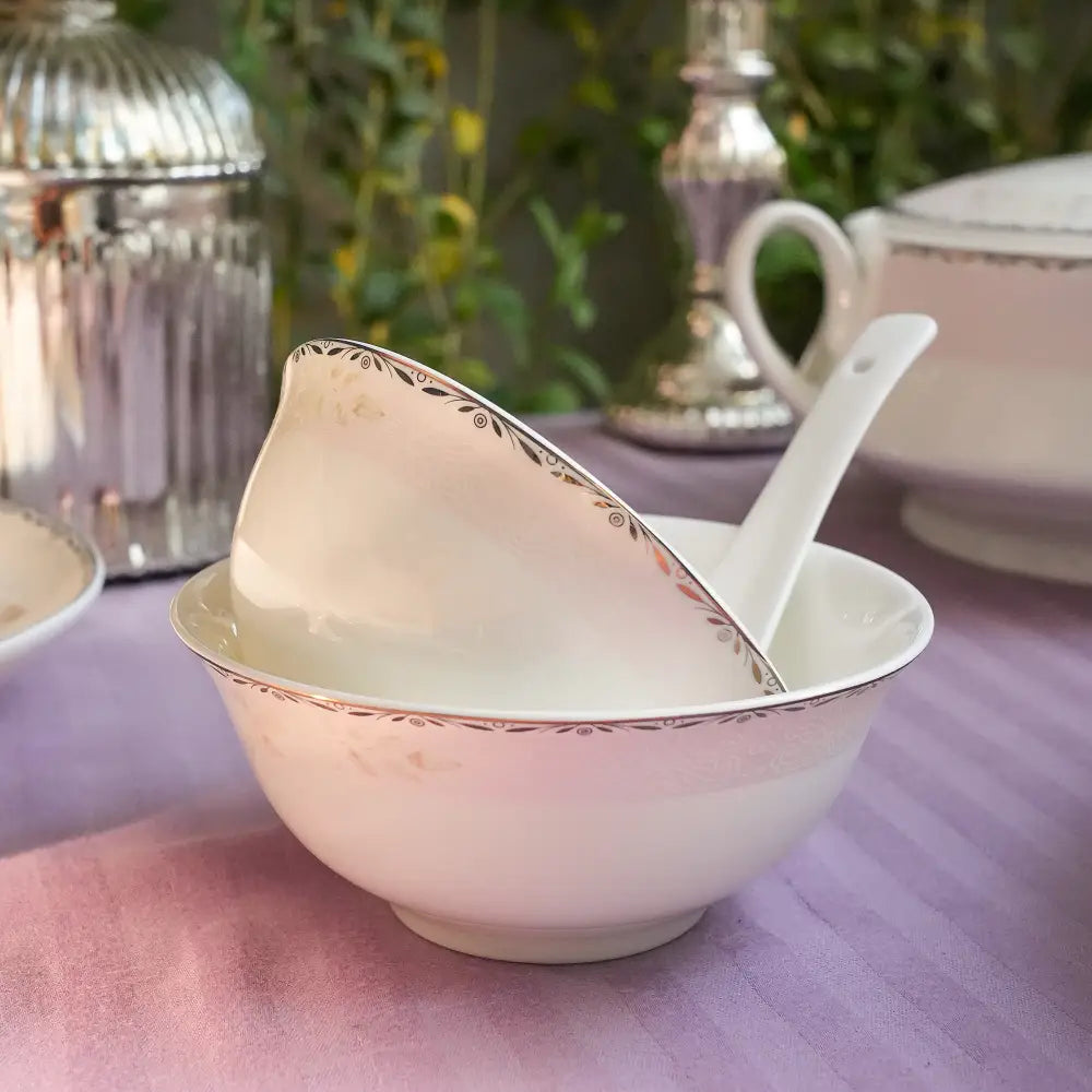 White Primum Deign Dinner Set – Modern Elegance for Every Meal - Dinner set