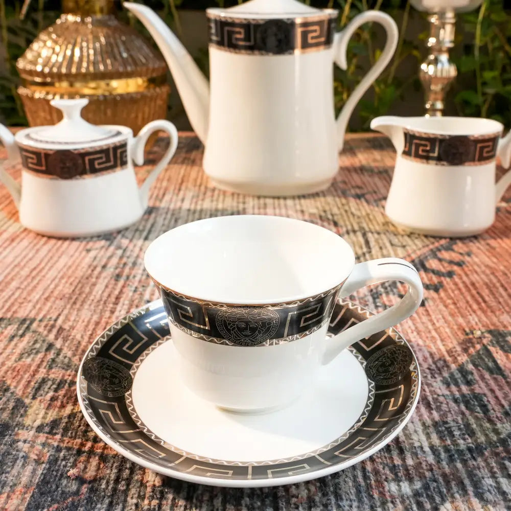 Primum Elegant Tea Set – Premium Cup & Saucer for Luxurious Teatime - 17 PCS TEA SET - Cup Saucer