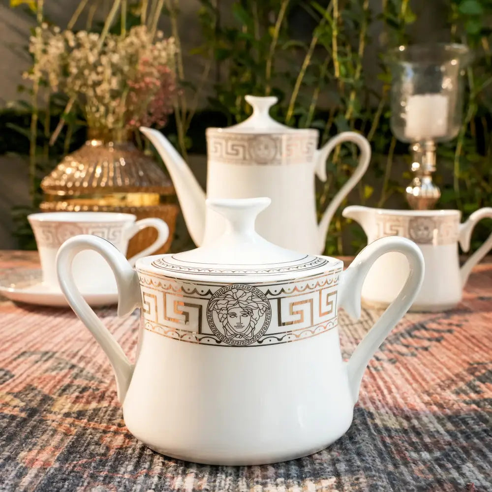 Primum Tea Cup with Golden Coating – Royal Elegance for Tea Time - 12 PCS CUP SAUCER - Cup Saucer