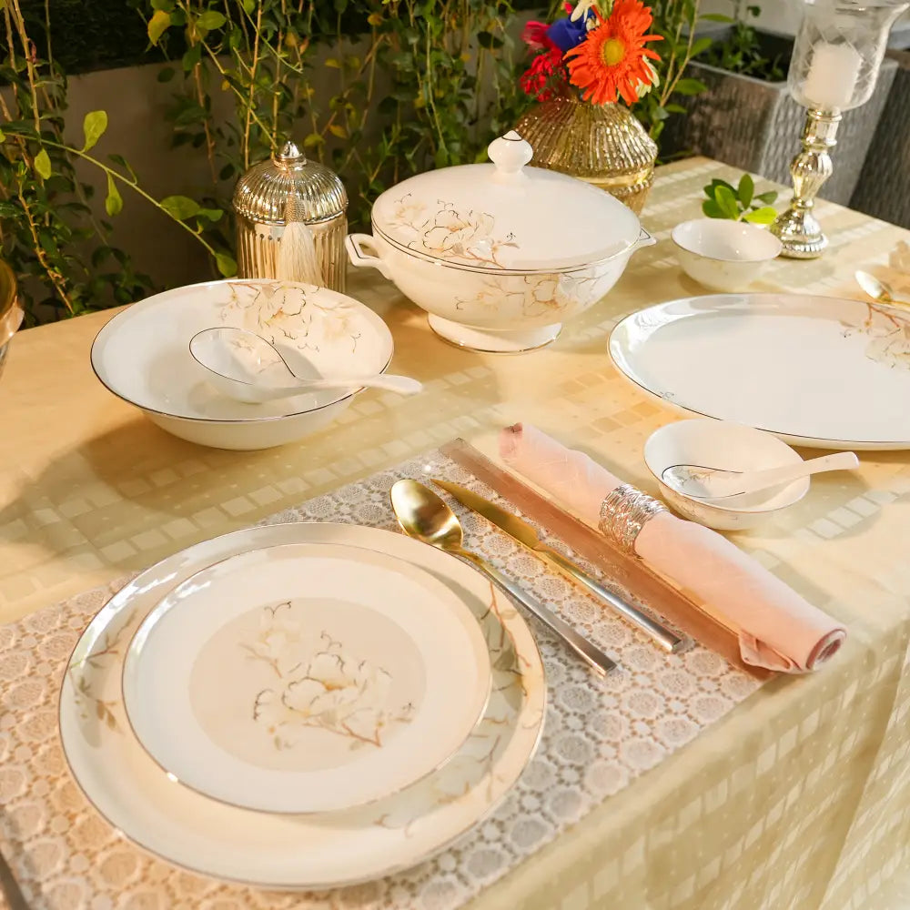 Rose Luxe Dinner Set – 35 & 48-Piece Rose Gold Elegance - Dinner set