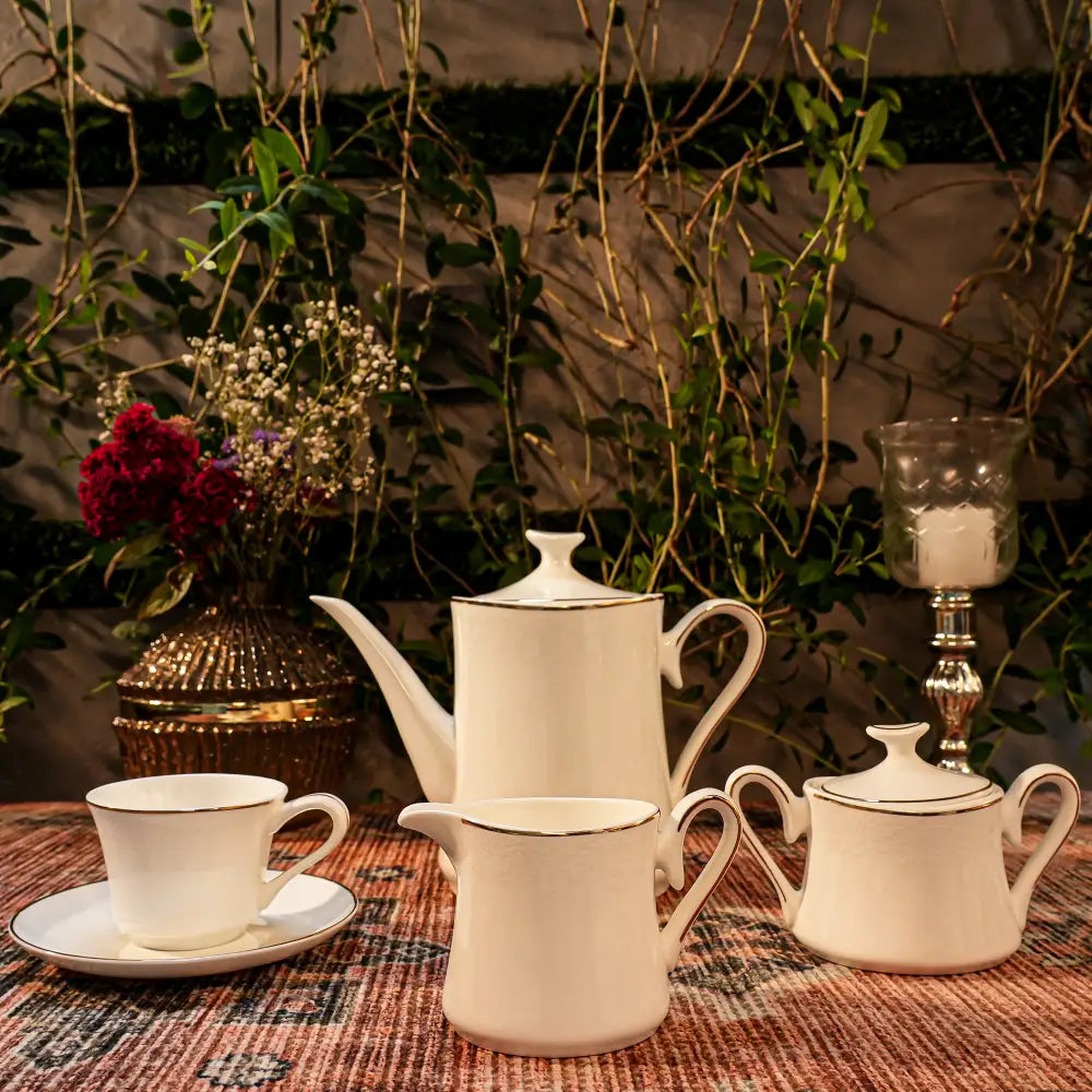 Royal White Cup & Saucer Set – Unique & Elegant Design for a Luxurious Experience - 12 PCS CUP SAUCER - Cup Saucer